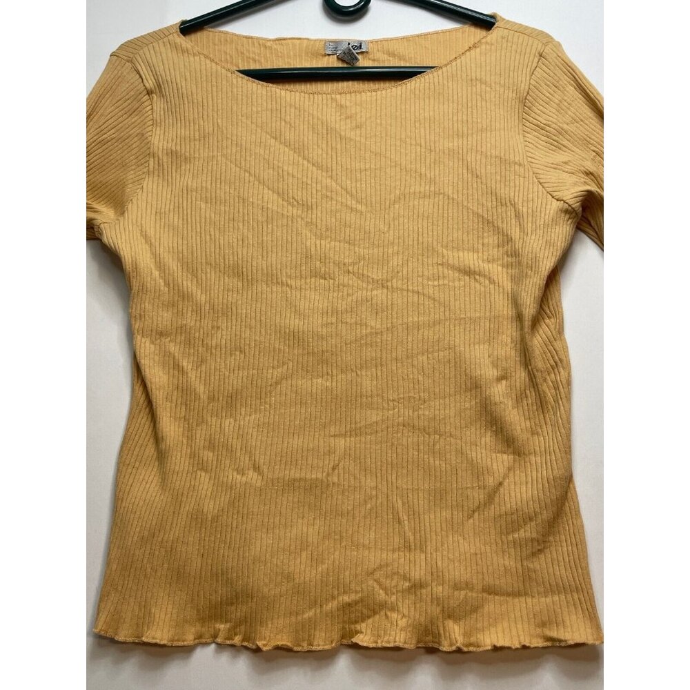 L.E.I. long sleeve shirt womens XL ribbon boat collar LEI L4F27000 tan new - Picture 6 of 11